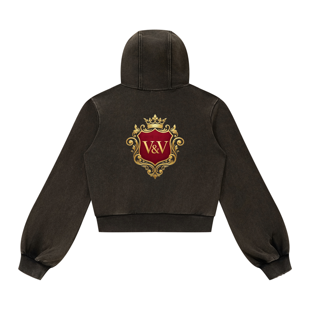 Verse&Vogue | Women’s Vintage Wash Full Zip Hoodie