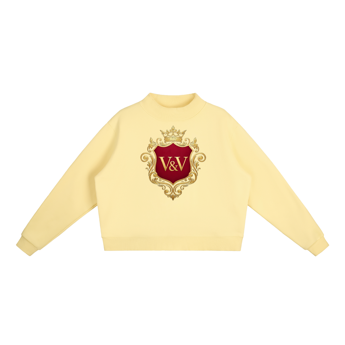 Verse&Vogue | Essential Fleece Mock-Neck Crew Sweatshirt
