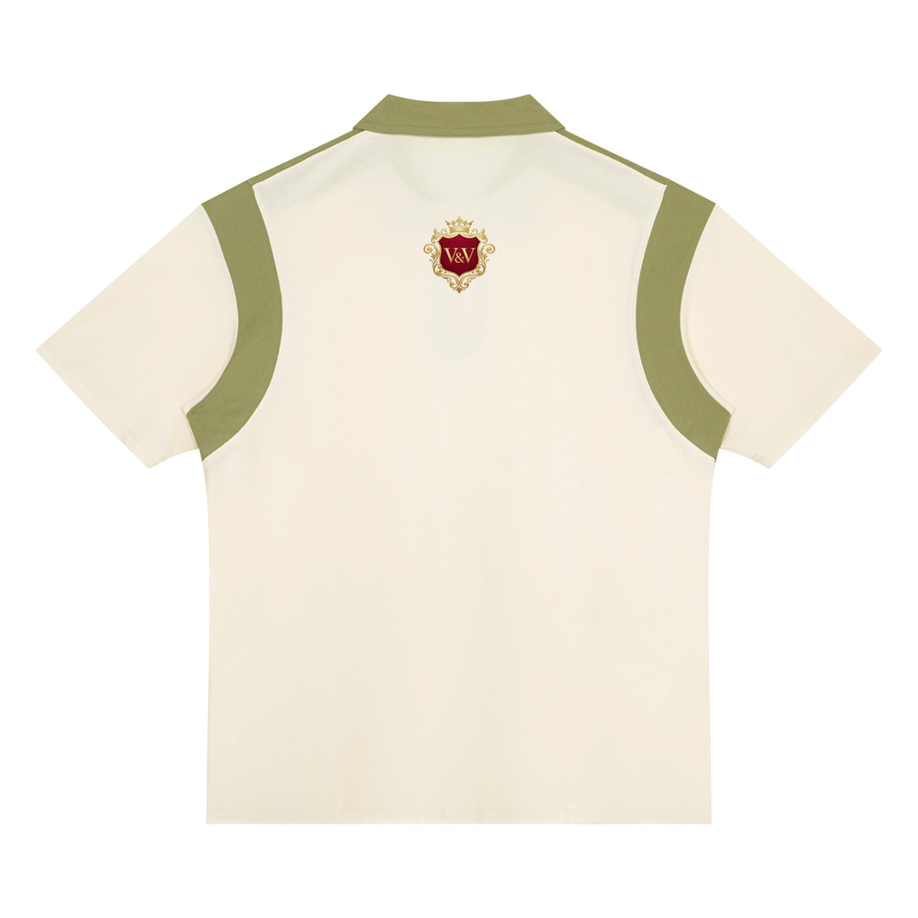 Verse&Vogue | Unisex Color Block Quarter Zip Polo Shirt