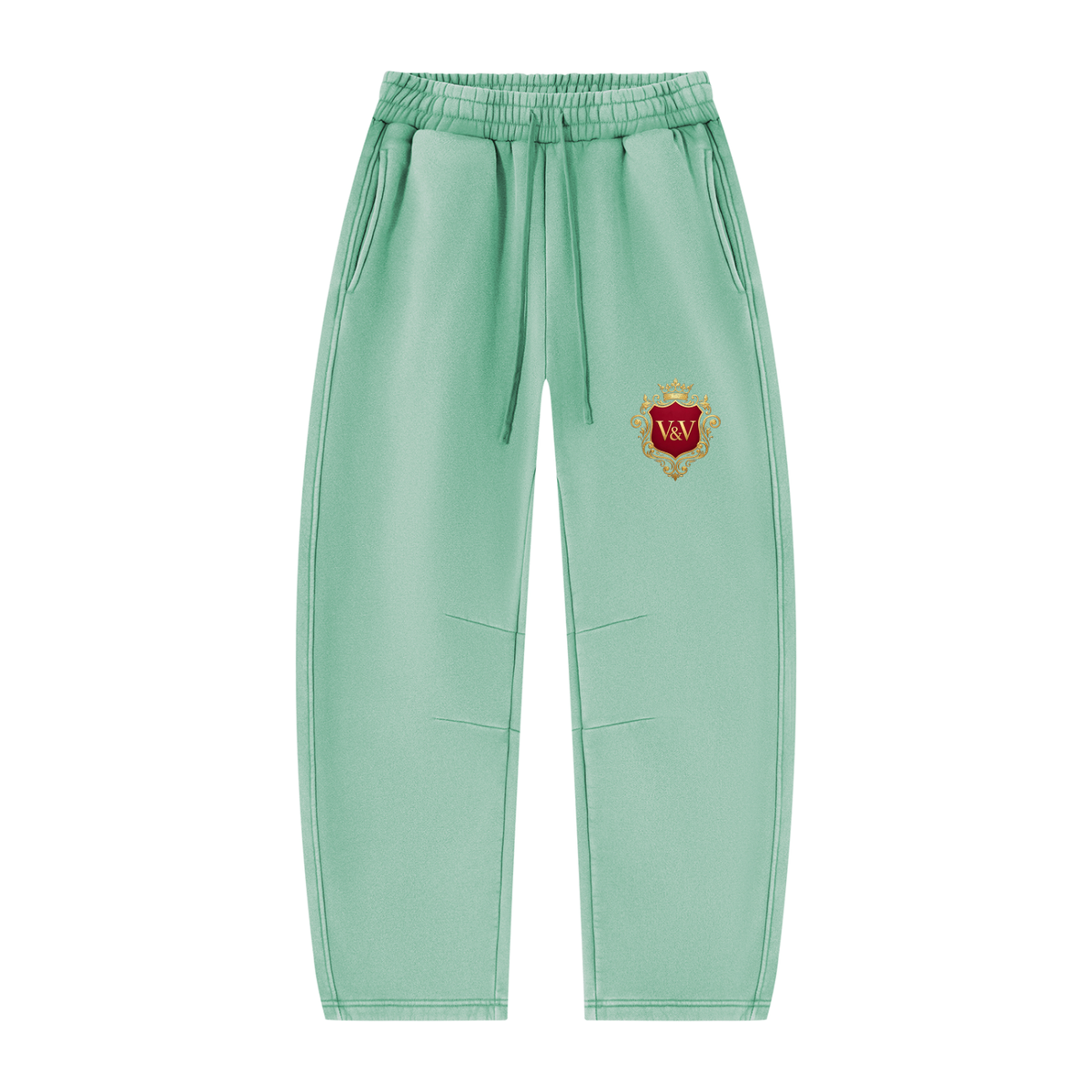 Verse&Vogue | Unisex Vintage Wash Barrel Leg Fleece Sweatpants