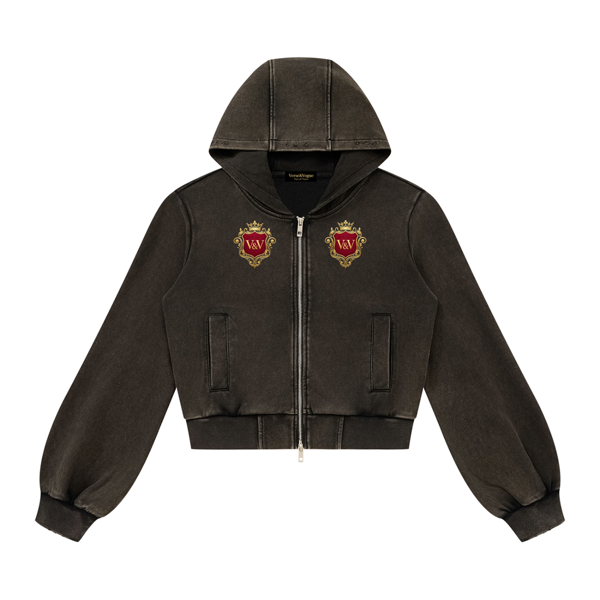Verse&Vogue | Women’s Vintage Wash Full Zip Hoodie