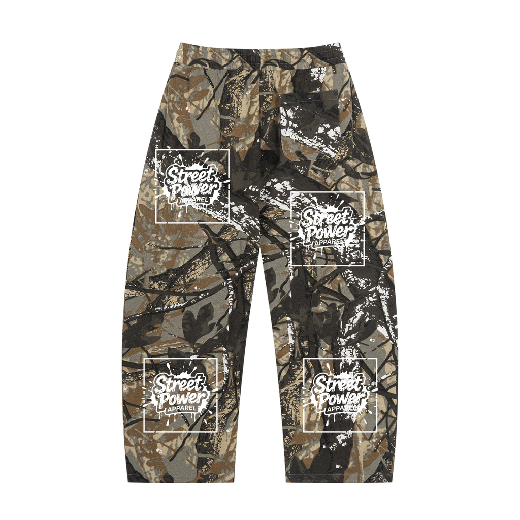 Verse&Vogue | Unisex Tree Camo Barrel Leg Pants